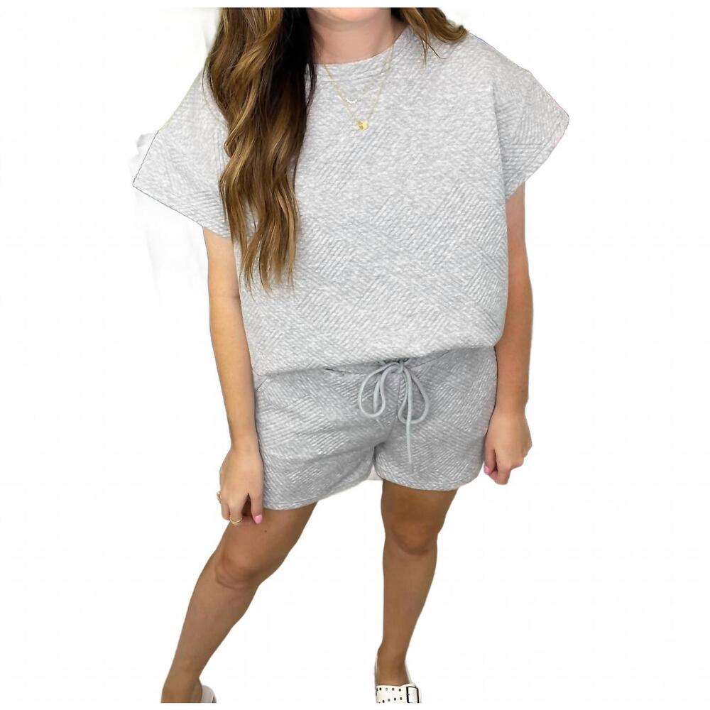 NEW SEE AND BE SEEN call my jet textured shorts in heather grey